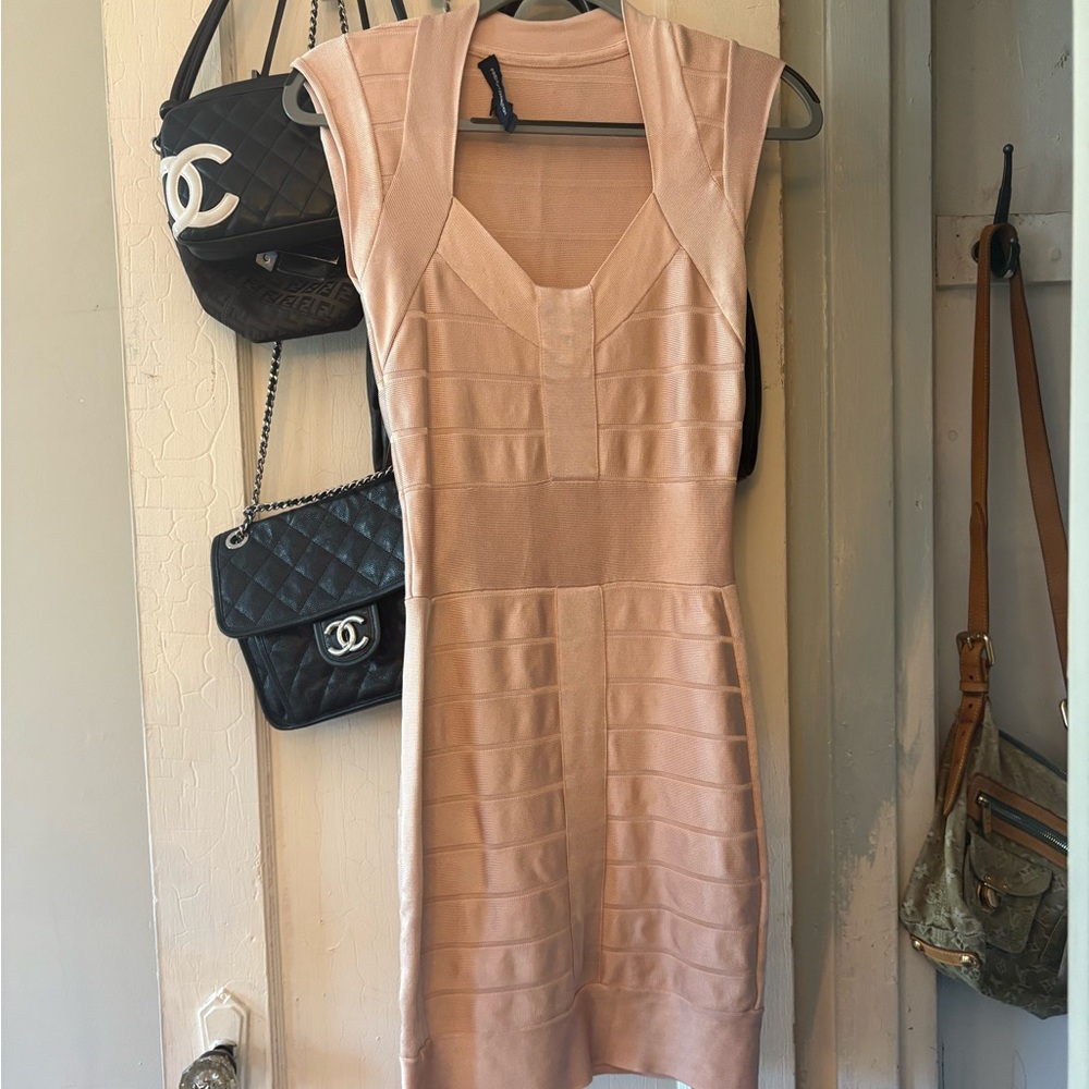 Herve Leger Lookalike Light Pink Bandage Dress